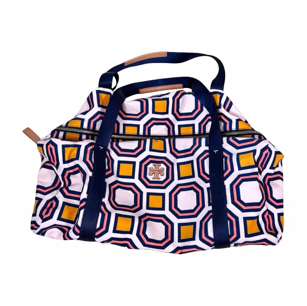 Tory Burch Geometric Multicolor Large Duffle Zip Up High Quality Designer Bag